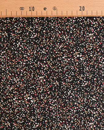 Tissu imprimé pois organique fond noir - Mercerine
