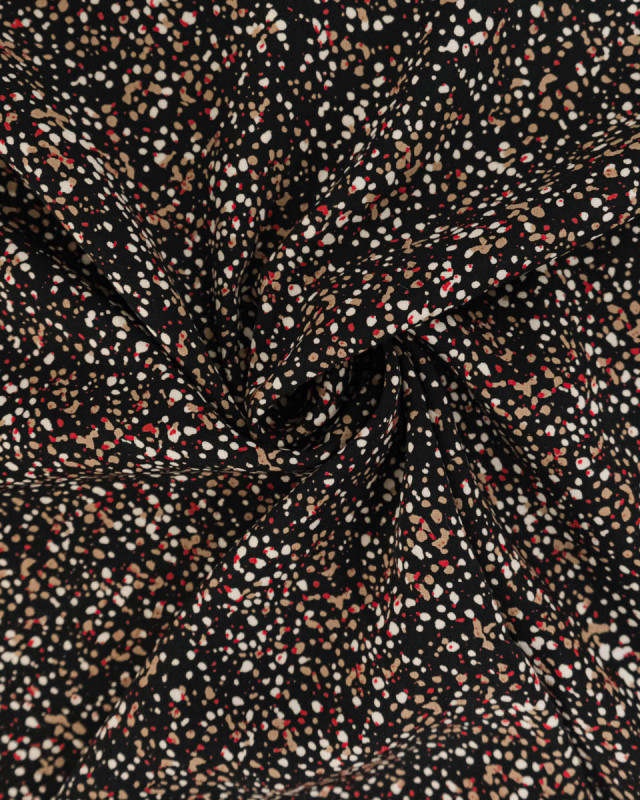 Tissu imprimé pois organique fond noir - Mercerine