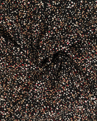 Tissu imprimé pois organique fond noir - Mercerine