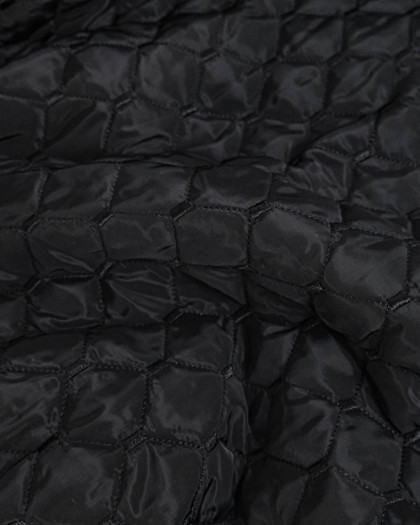Tissu Matelassé Noir Vernis - Mercerine