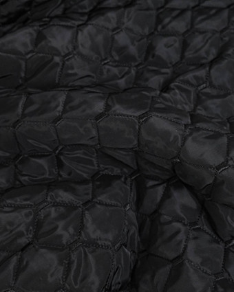 Tissu Matelassé Noir Vernis - Mercerine