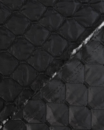 Tissu Matelassé Noir Vernis - Mercerine