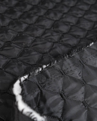 Tissu Matelassé Noir Vernis - Mercerine