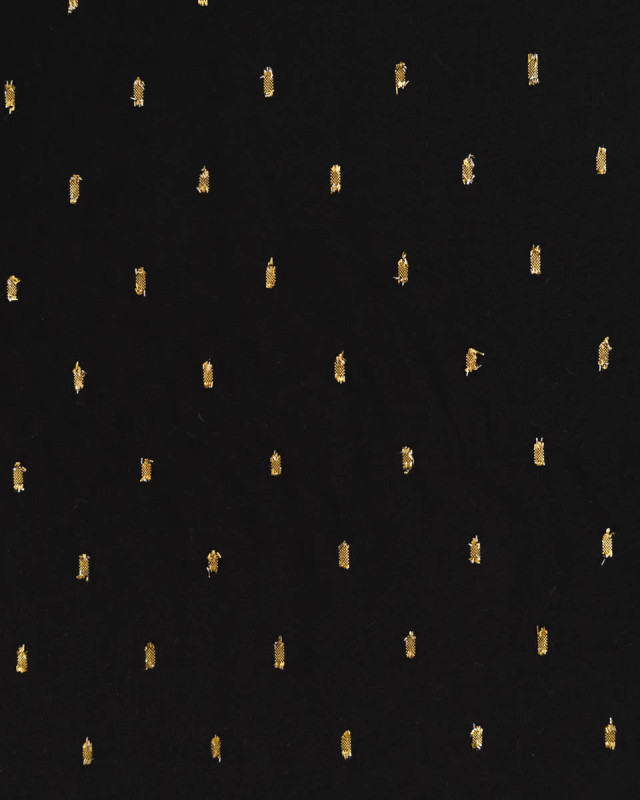 Tissu Viscose Noir Détail Doré - Mercerine