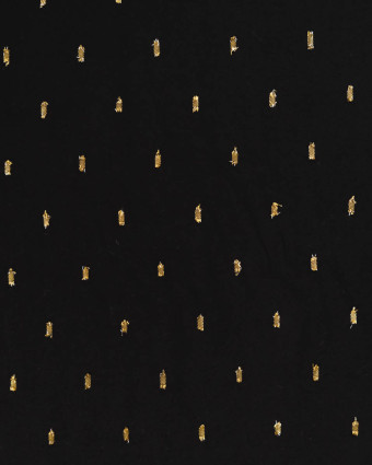 Tissu Viscose Noir Détail Doré - Mercerine