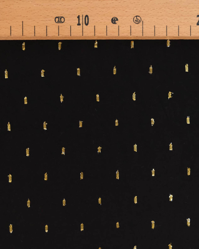 Tissu Viscose Noir Détail Doré - Mercerine