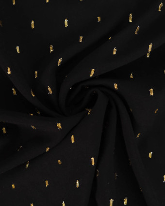 Tissu Viscose Noir Détail Doré - Mercerine