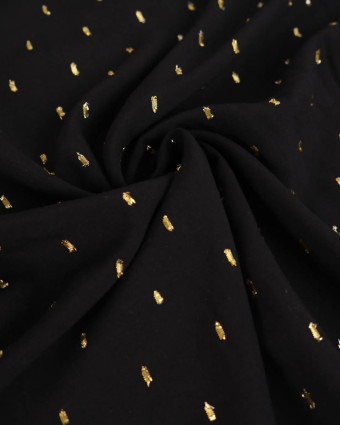 Tissu Viscose Noir Détail Doré - Mercerine