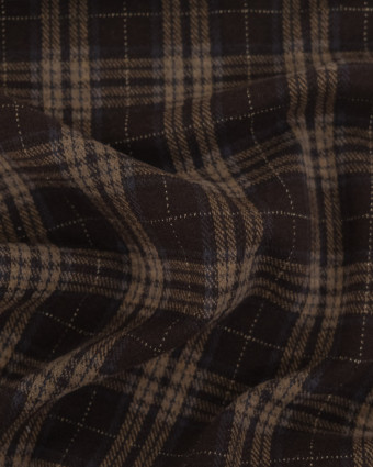 Maille Douce Carreaux Cacao Lurex Argent - Mercerine