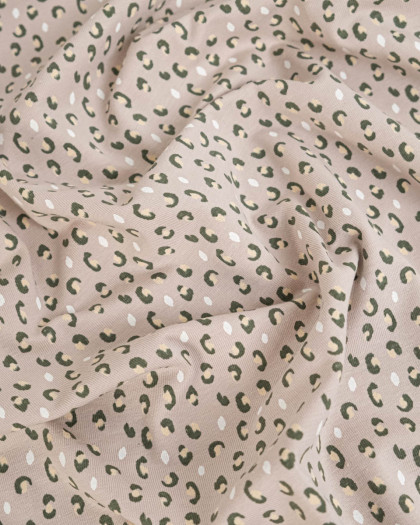 Tissu Jersey Petit Graou Fond Taupe - Mercerine