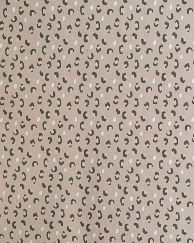 Tissu Jersey Petit Graou Fond Taupe - Mercerine