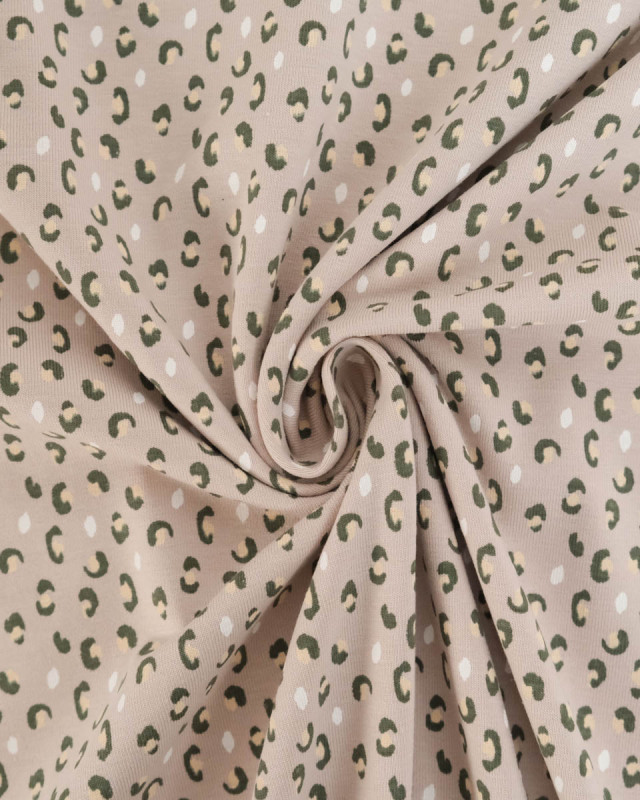 Tissu Jersey Petit Graou Fond Taupe - Mercerine