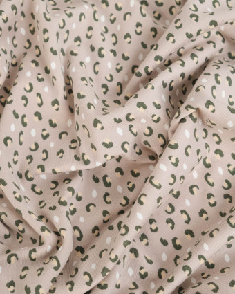 Tissu Jersey Petit Graou Fond Taupe - Mercerine
