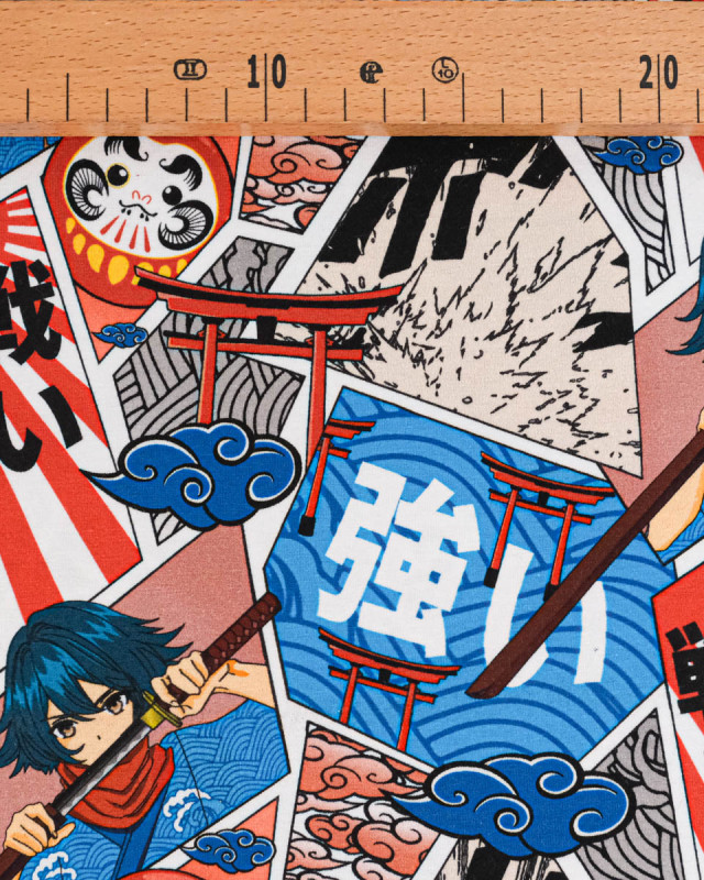 Tissu Jersey de Coton Imprimé Manga - Mercerine