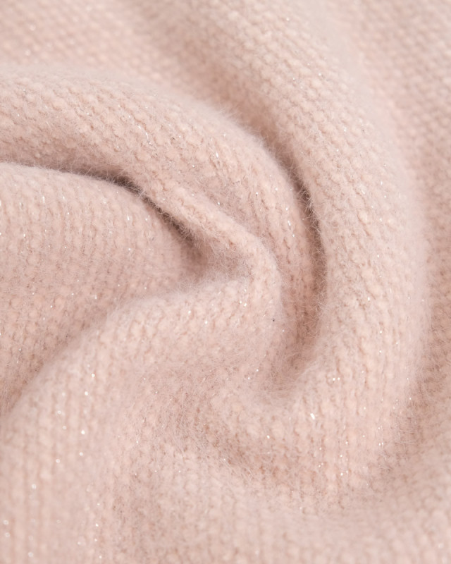 Maille Douce Nova Rose Poudré Lurex Argent - Mercerine