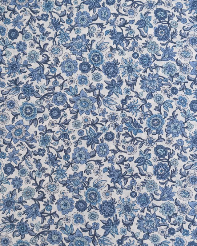 Tissu Liberty Fabrics@ Tana Lawn Ruth Marina Bleu - Mercerine