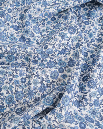 Tissu Liberty Fabrics@ Tana Lawn Ruth Marina Bleu - Mercerine