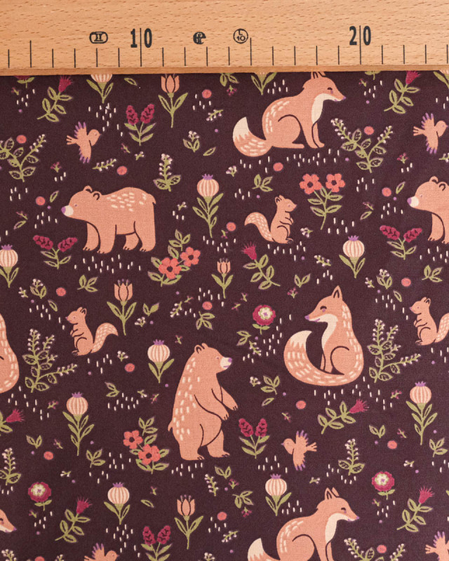 Tissu Coton Motif Ours et Renard - Mercerine