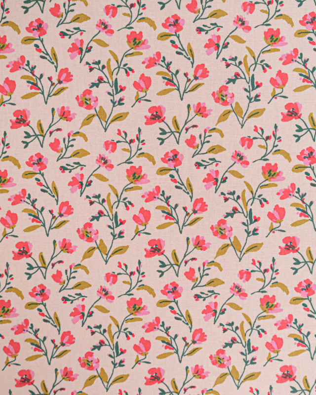 Tissu Coton Imprimé Romantique - Mercerine