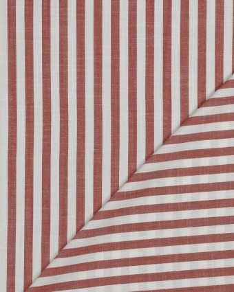 Viscose Effet Lin Rayures Marsala - Mercerine