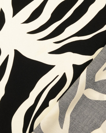 Popeline de Viscose Grand Motif Abstrait Noir - Mercerine