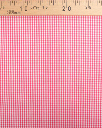 Tissu Coton Vichy Fraise Petits Carreaux- Mercerine