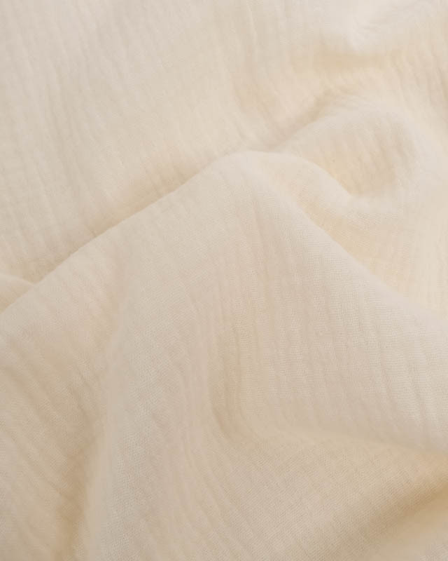 Tissu Gaze de Coton Crème Thaïs - Mercerine