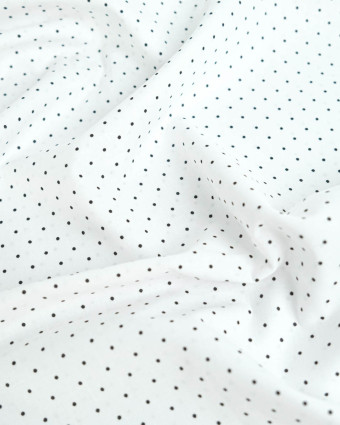 Popeline de Coton Pois Blanc - 110 cm - Mercerine
