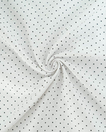 Popeline de Coton Pois Blanc - 110 cm - Mercerine
