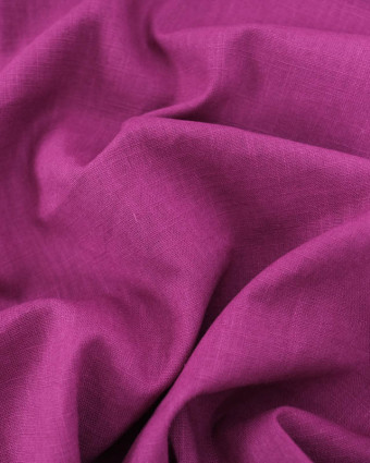 Tissu Lin Ramie Coton Raspberry - Mercerine