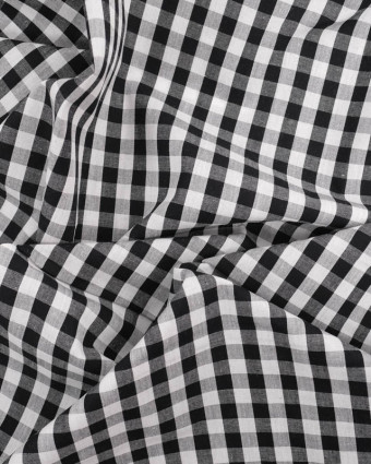Tissu Vichy Noir Moyens Carreaux - Mercerine