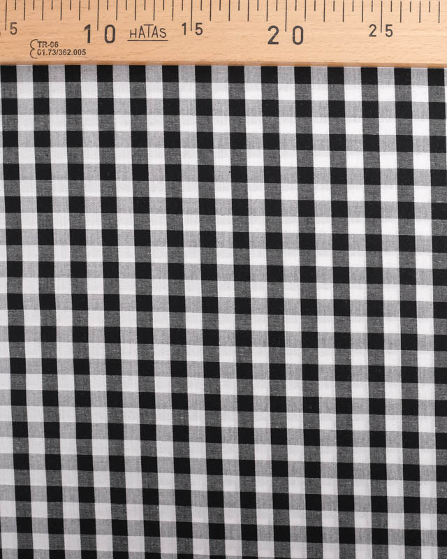 Tissu Vichy Noir et Blanc Moyens Carreaux - Mercerine