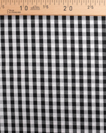 Tissu Vichy Noir et Blanc Moyens Carreaux - Mercerine