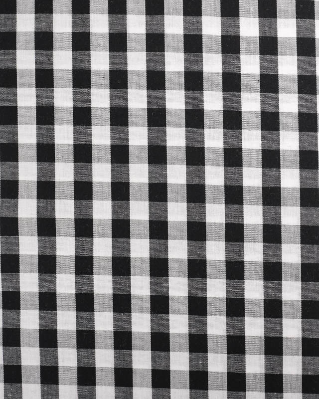 Tissu Vichy Noir et Blanc Moyens Carreaux - Mercerine