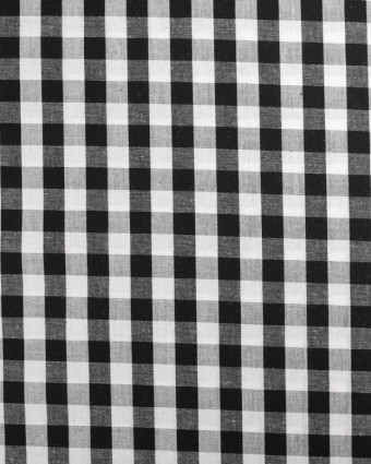 Tissu Vichy Noir et Blanc Moyens Carreaux - Mercerine