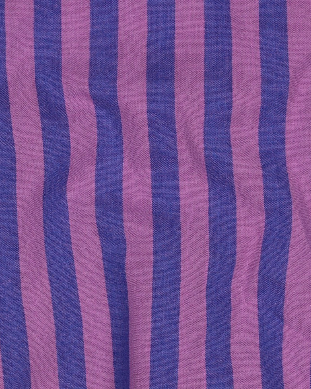 Tissu Coton à Rayures Mauve et Myrtille - Mercerine