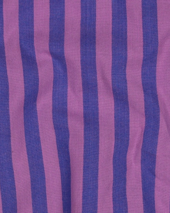 Tissu Coton à Rayures Mauve et Myrtille - Mercerine