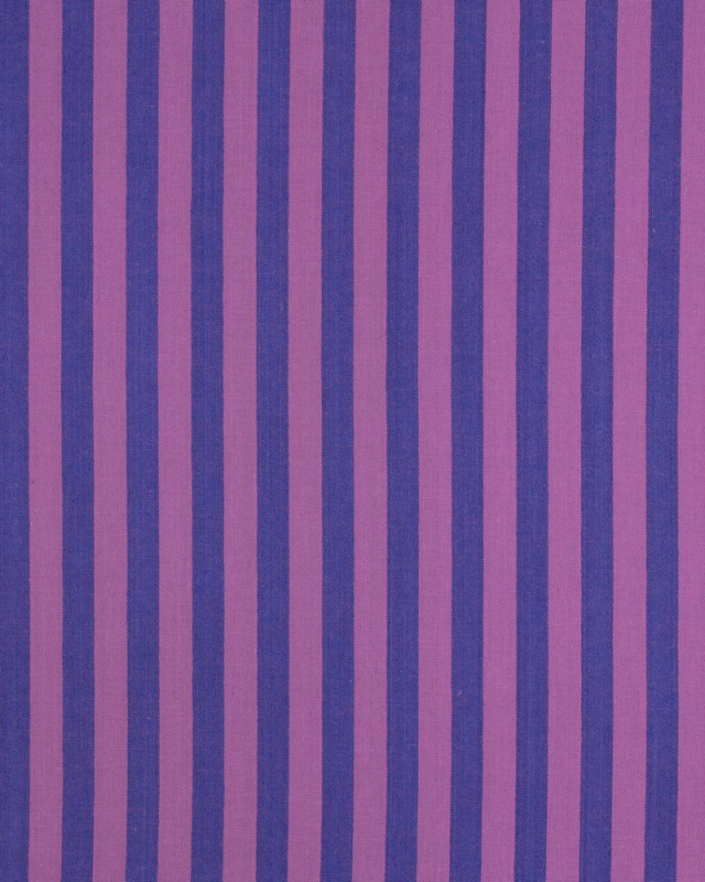 Tissu Coton à Rayures Mauve et Myrtille - Mercerine
