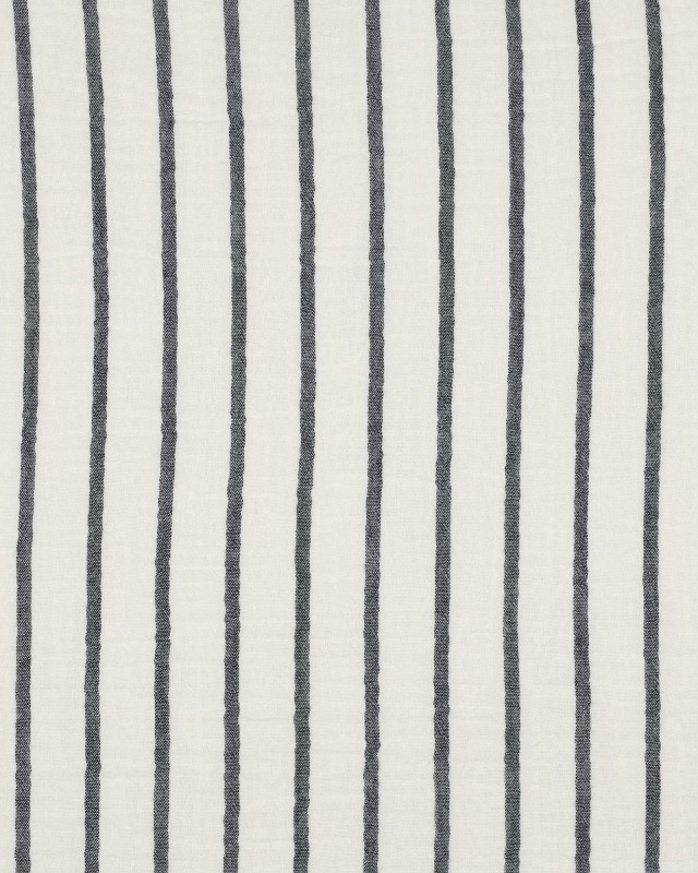 Double Gaze Rayures Bleu Marine - Mercerine