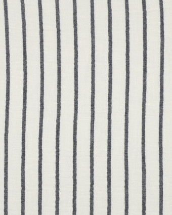 Double Gaze Rayures Bleu Marine - Mercerine