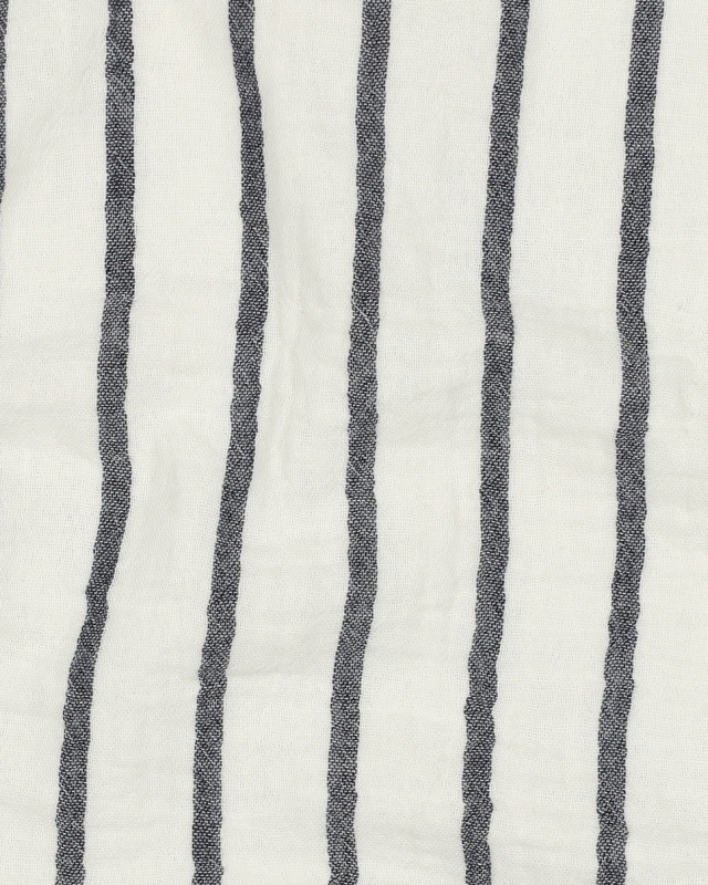 Double Gaze Rayures Bleu Marine - Mercerine