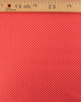 Popeline de Coton Mini Pois Rouge - Mercerine