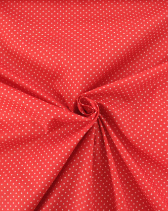 Popeline de Coton Mini Pois Rouge - Mercerine