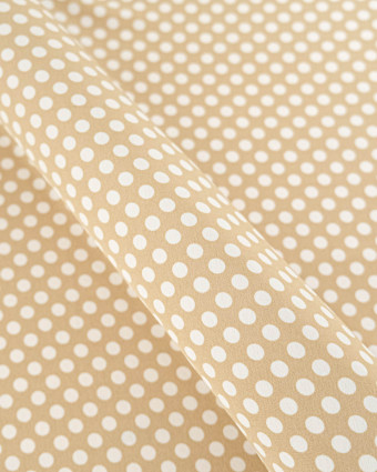 Tissu Crêpe à Pois Beige - Mercerine