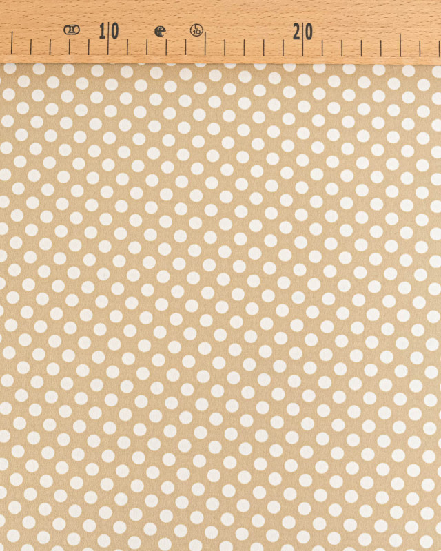 Tissu Crêpe à Pois Beige - Mercerine