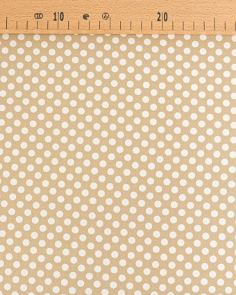 Tissu Crêpe à Pois Beige - Mercerine