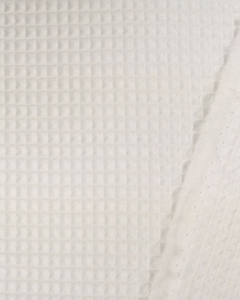 Tissu Nid Dabeille :  Oeko-tex Blanc - Mercerine