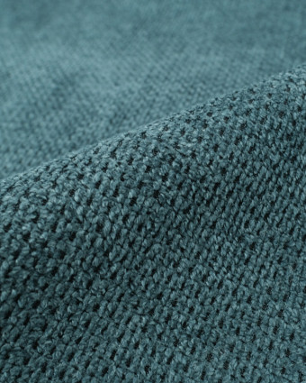 Tissu Velours Ameublement Célia Bleu Ocean - Oekotex - Mercerine