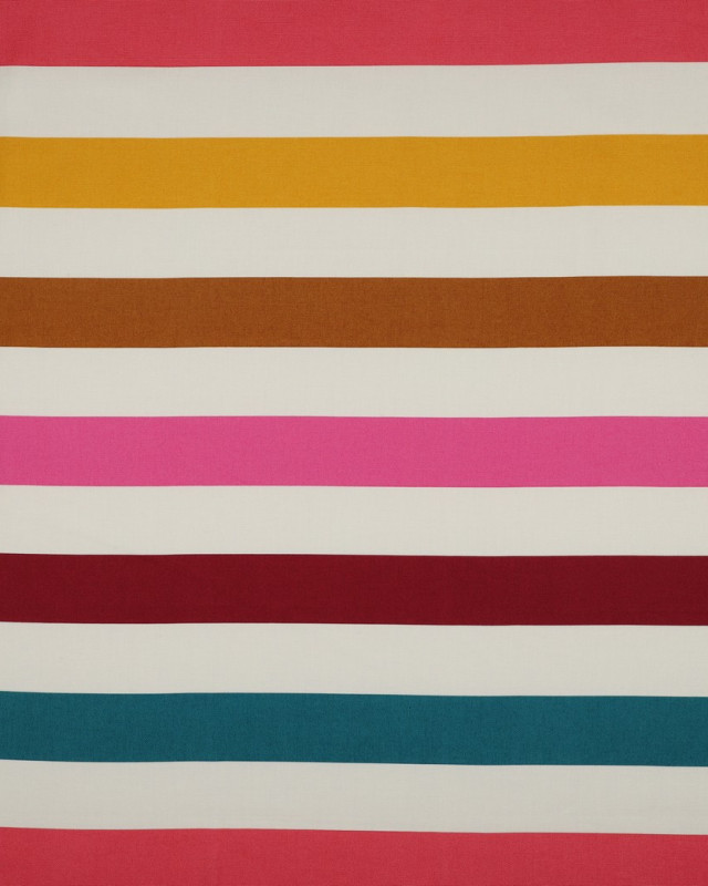 Tissu Canvas à Rayures Multicolores - Mercerine
