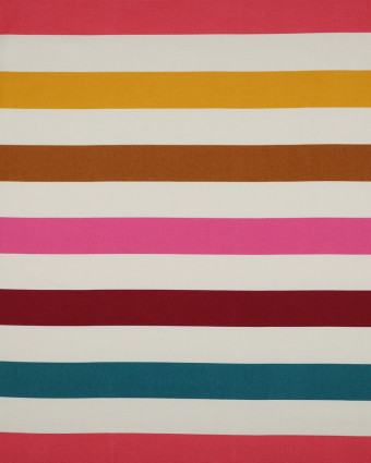 Tissu Canvas à Rayures Multicolores - Mercerine